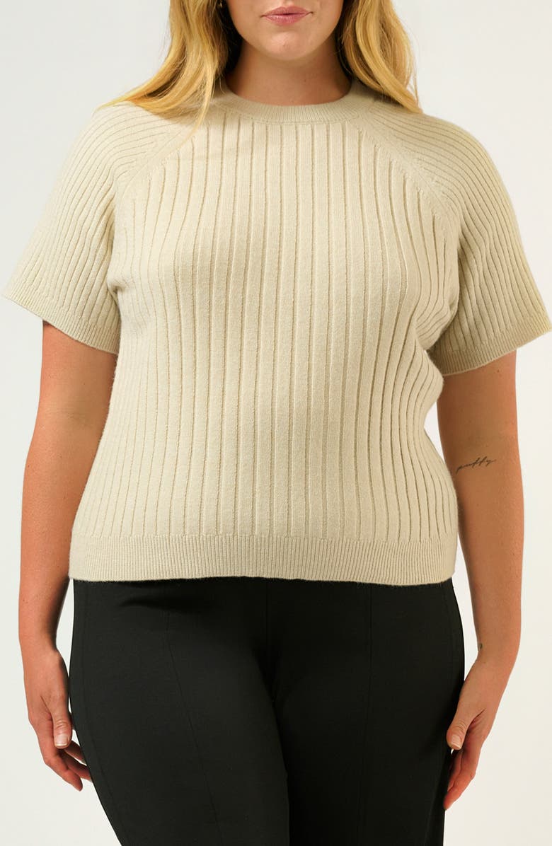 Estelle Sera Raglan Sleeve Rib Sweater, Main, color, Oat