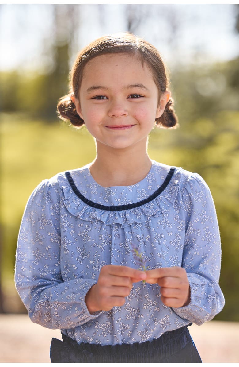 Little English Kids' Floral Amelia Blouse, Alternate, color, Greystone Floral