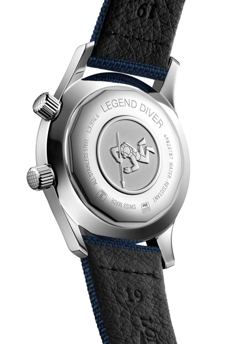 Legend Diver Automatic Strap Watch, 36mm, Alternate, color, BLUE