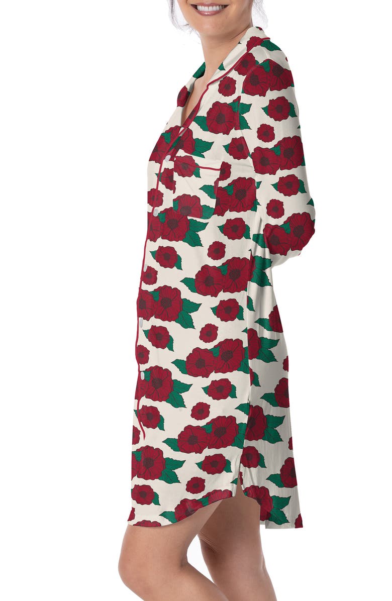 KicKee Pants Floral Long Sleeve Nightshirt, Alternate, color, 