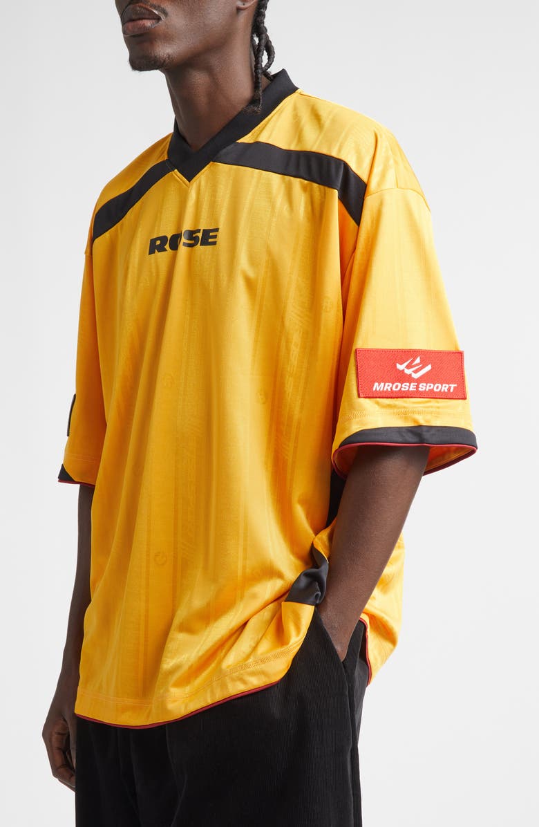 Martine Rose Logo Patch Football Jersey, Alternate, color, Yellow