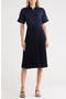 Accordion Pleat Midi Dress