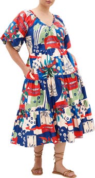 City Chic Fantasy Print Flared Midi Dress