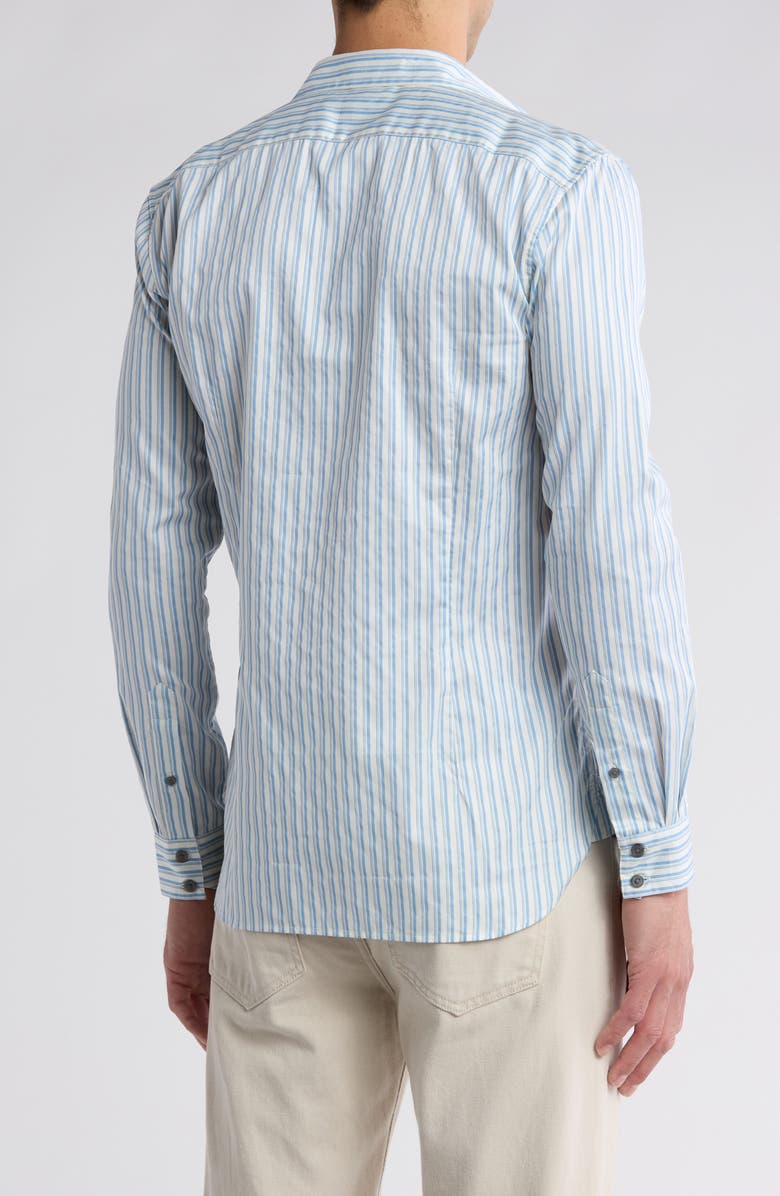 John Varvatos Ross Cotton Button-Up Shirt, Alternate, color, Blue Stone