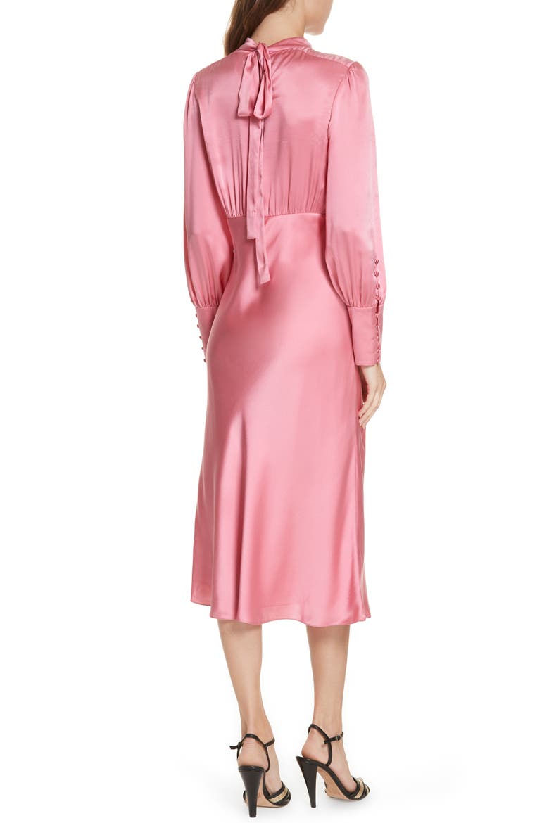 Elsie Silk Midi Dress, Alternate, color, PINK