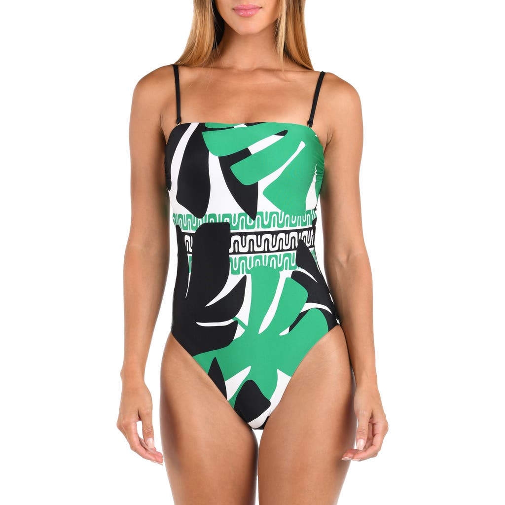Sunshine 79 Monstera Bandeau One-piece Swimsuit
