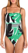 Sunshine 79 Monstera Bandeau One-Piece Swimsuit