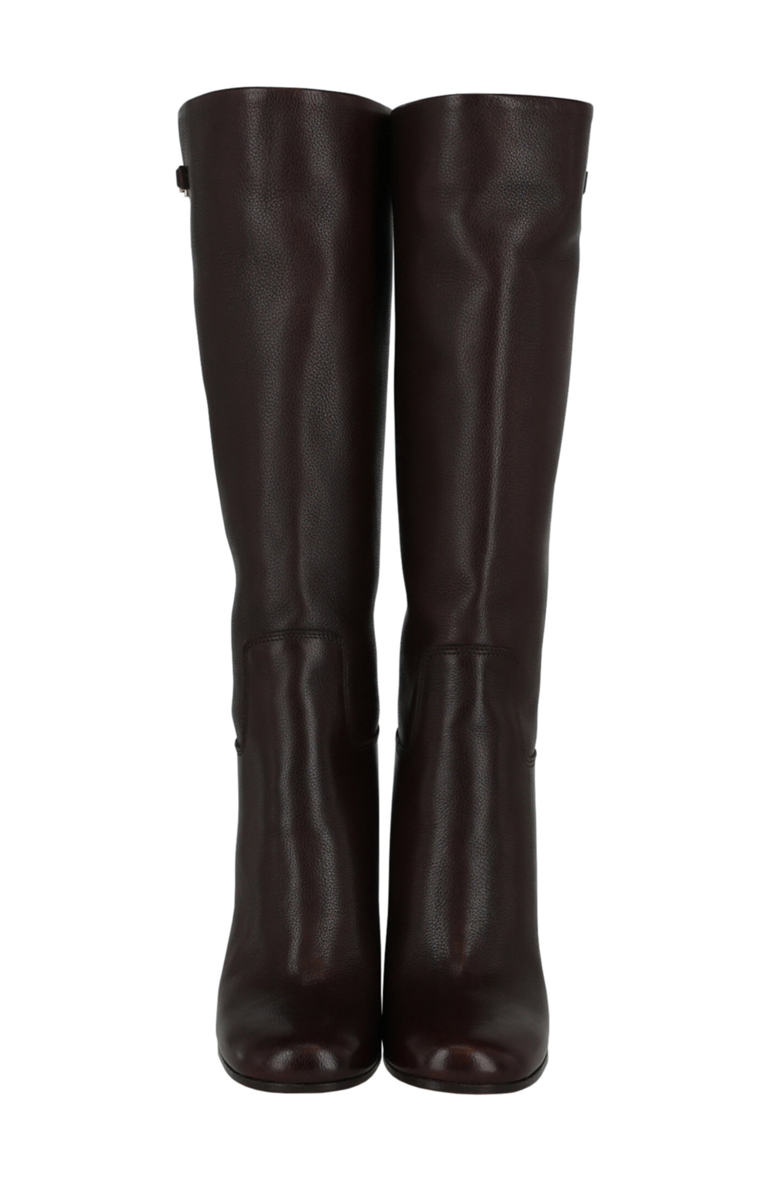 FERRAGAMO Ovidio Knee High Leather Boot, Alternate, color, Dark Brown