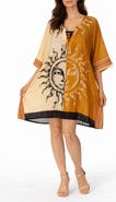 RANEES Celestial Graphic Cotton Poncho