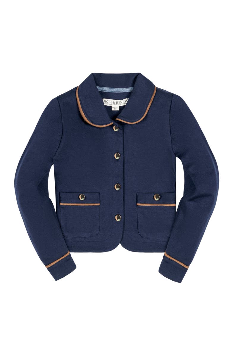Hope & Henry Baby Girls' Ponte Collared Jacket, Infant, Main, color,