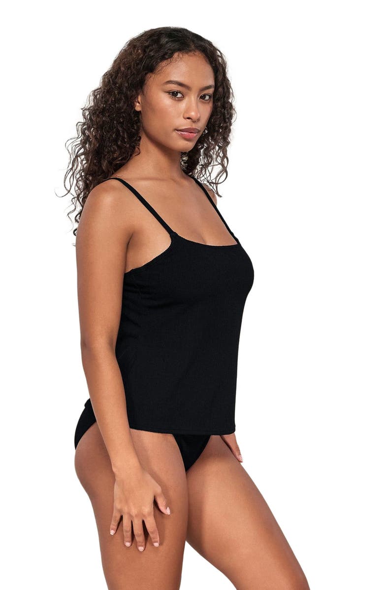 Pacifica by Sunsets Coralie Tankini Swimsuit Top - D Cup, Alternate, color, Black Pacifica