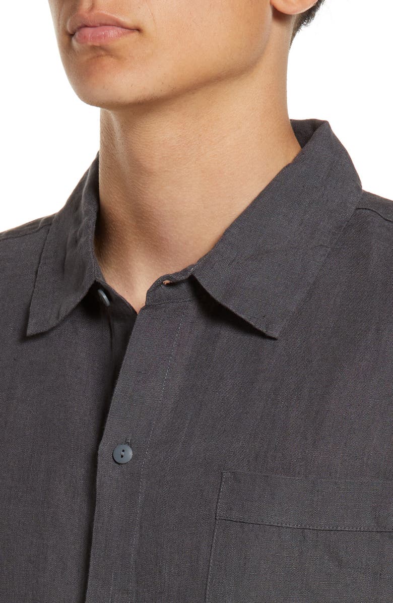 Parachute Linen Shirt, Alternate, color, Coal