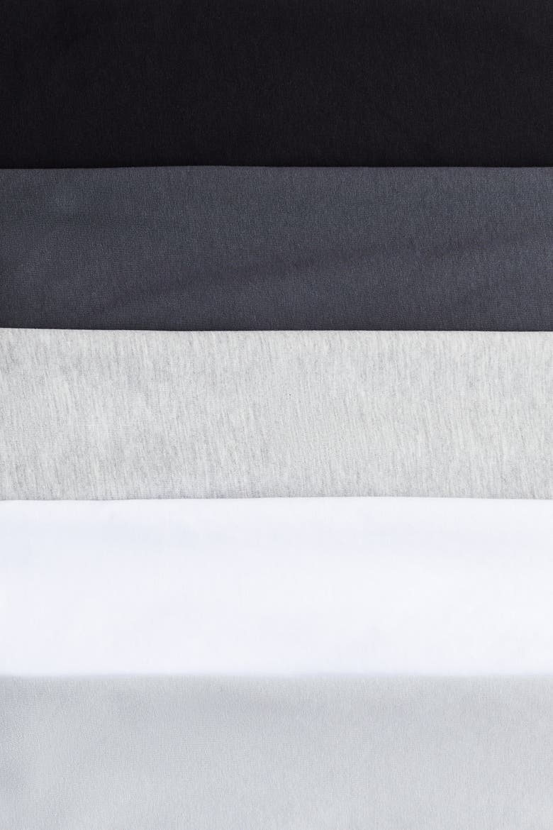 5-Pack T-Shirts, Alternate, color, Light gray/white