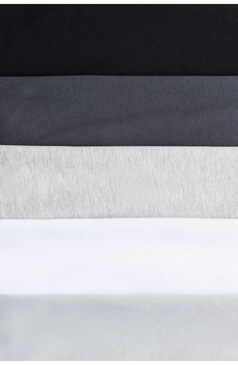 H&M 5-pack T-shirts, Alternate, color, Light Gray/White