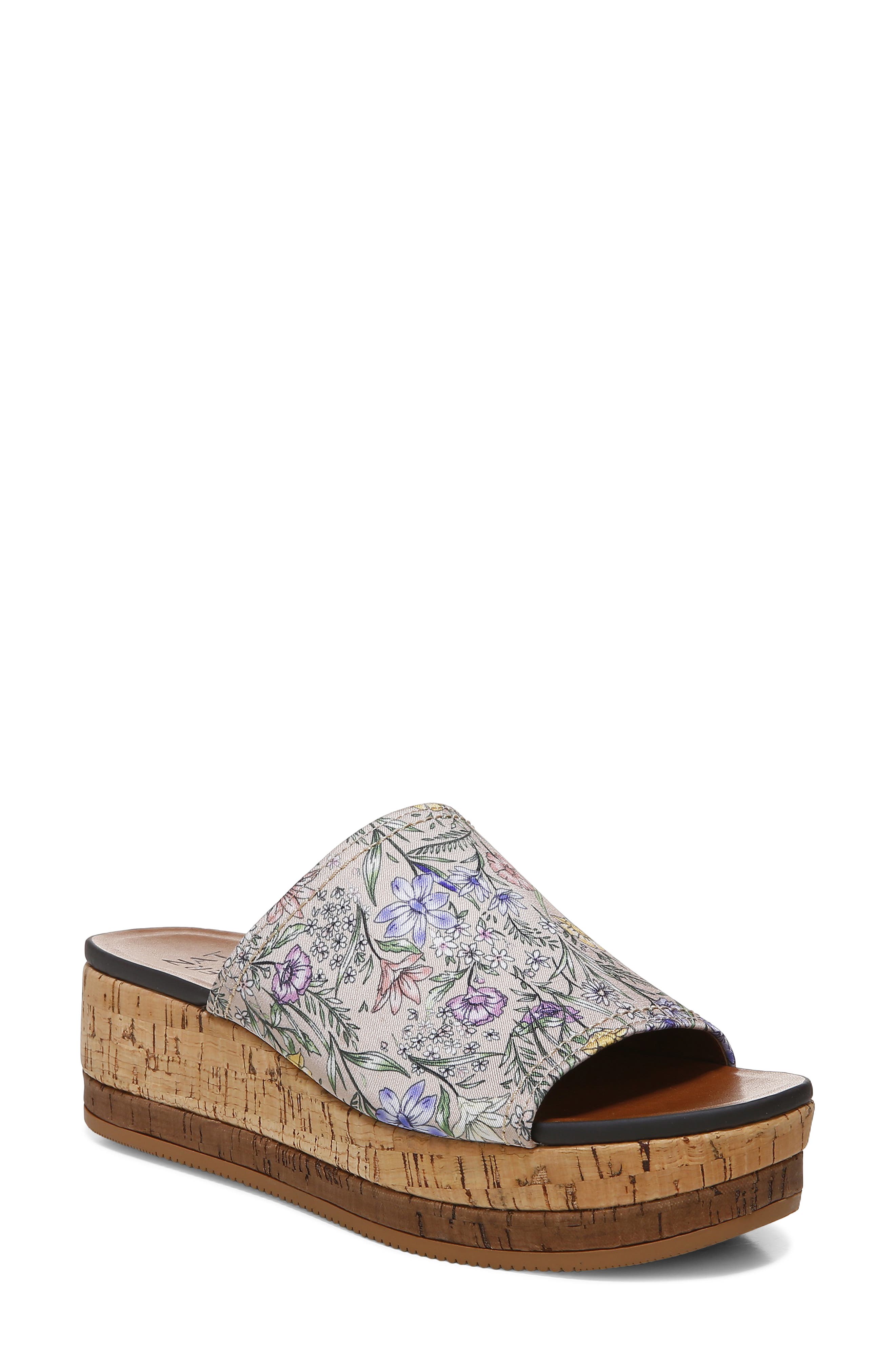 Kirstin Platform Slide Sandal, Main, color, SATIN PEARL FLORAL