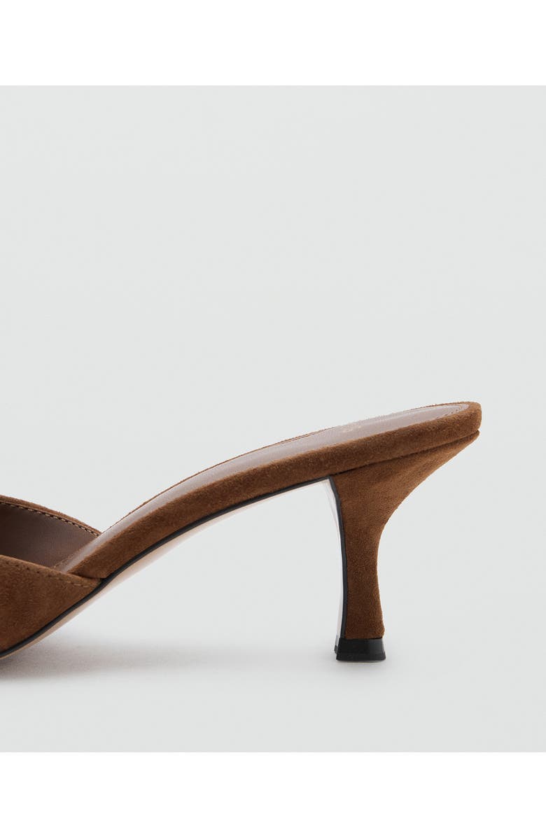 MANGO Funnel Heel Slide Sandal, Alternate, color, Leather