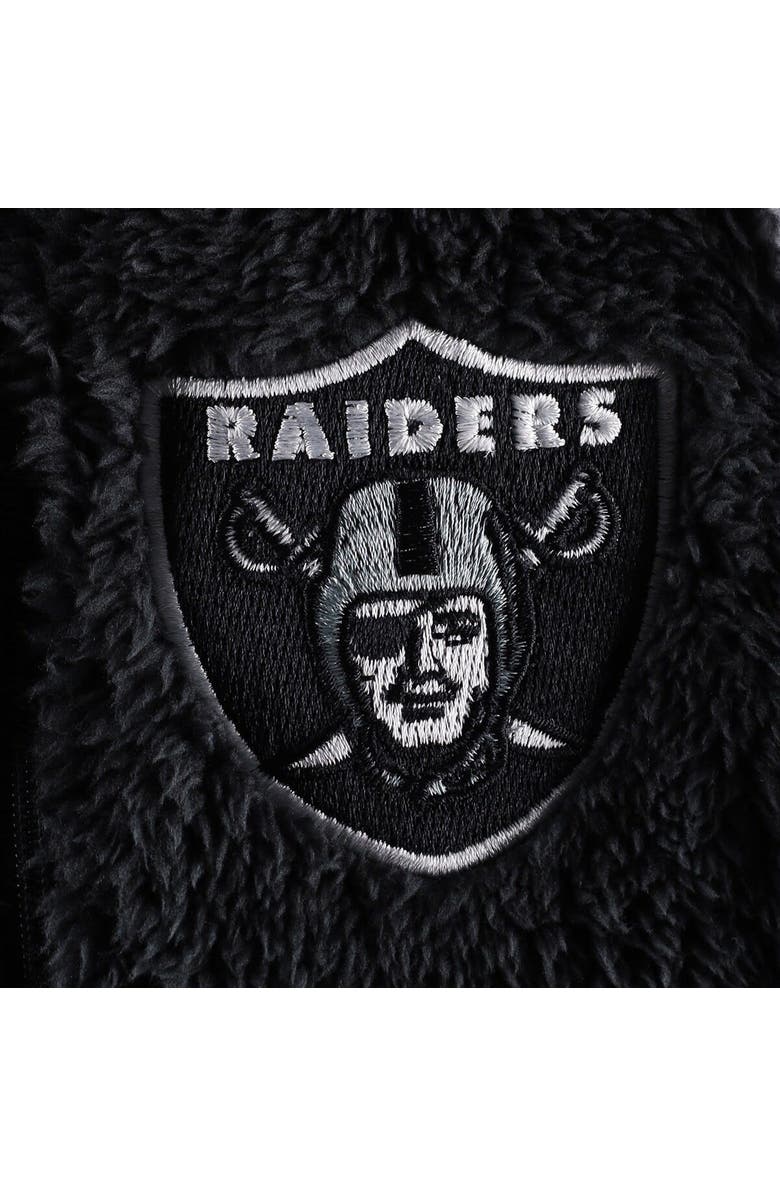Outerstuff Newborn & Infant Black/Gray Las Vegas Raiders Game Nap Teddy Fleece Bunting Full-Zip Sleeper, Alternate, color, 