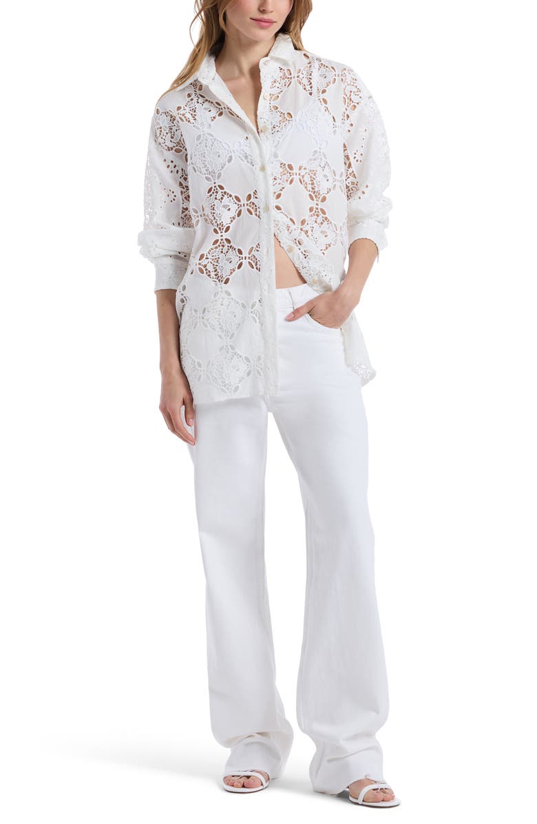 Robert Graham Lola Long Sleeve Woven Shirt, Alternate, color, White