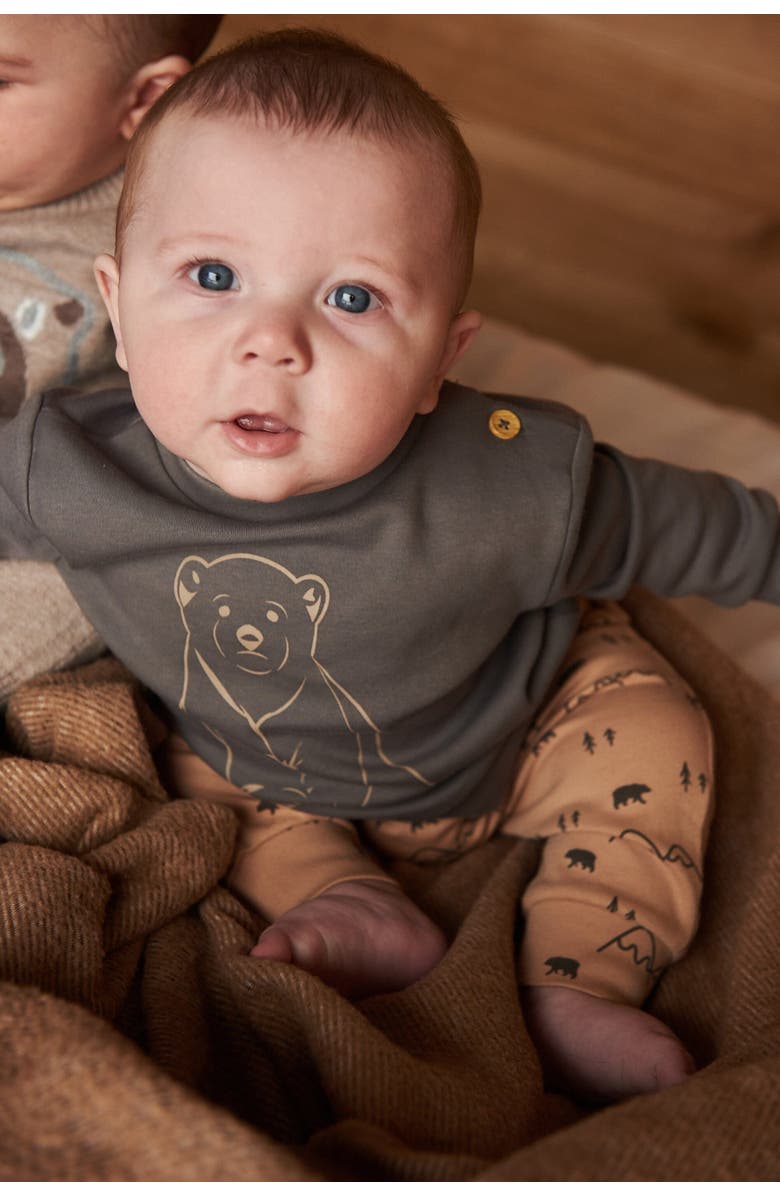 Deux par Deux Baby Boy's Organic Cotton Top With Printed Bears Pant Set Sand, Alternate, color,
