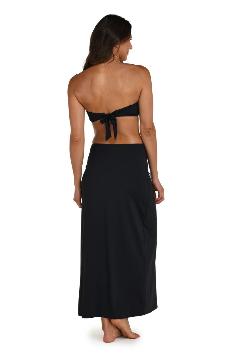 Island Goddess Side Slit Cover-Up Skirt, Alternate, color, BLACK