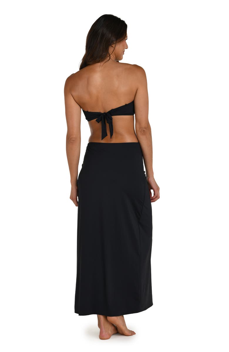 La Blanca Island Goddess Side Slit Cover-Up Skirt, Alternate, color, Black