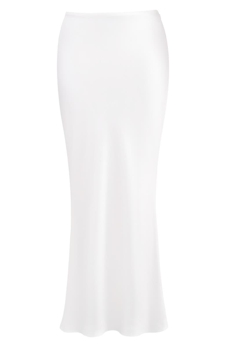 HOUSE OF CB Sydel Bias Cut Satin Maxi Skirt, Alternate, color, White