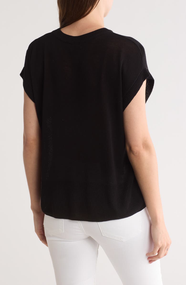 Halogen<sup>®</sup> Crewneck Rib Sweater Top, Alternate, color, Rich Black 060