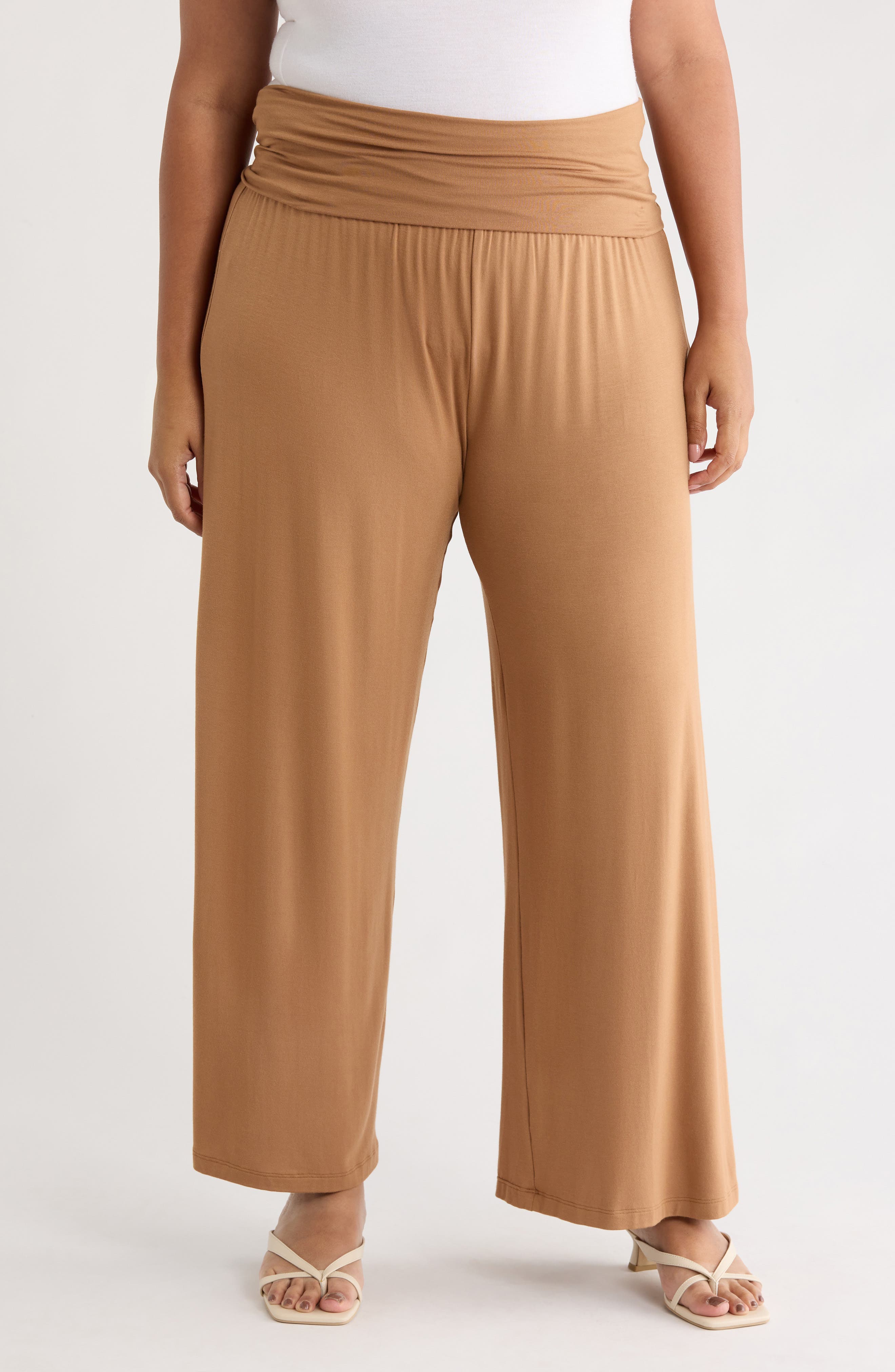 Foldover Jersey Wide Leg Pants - image 3