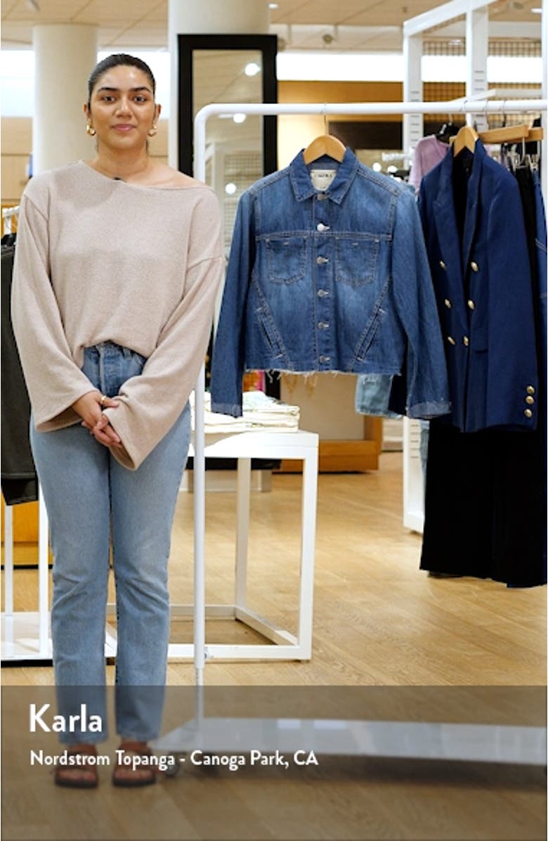 Janelle Raw Hem Cotton Denim Jacket, sales video thumbnail