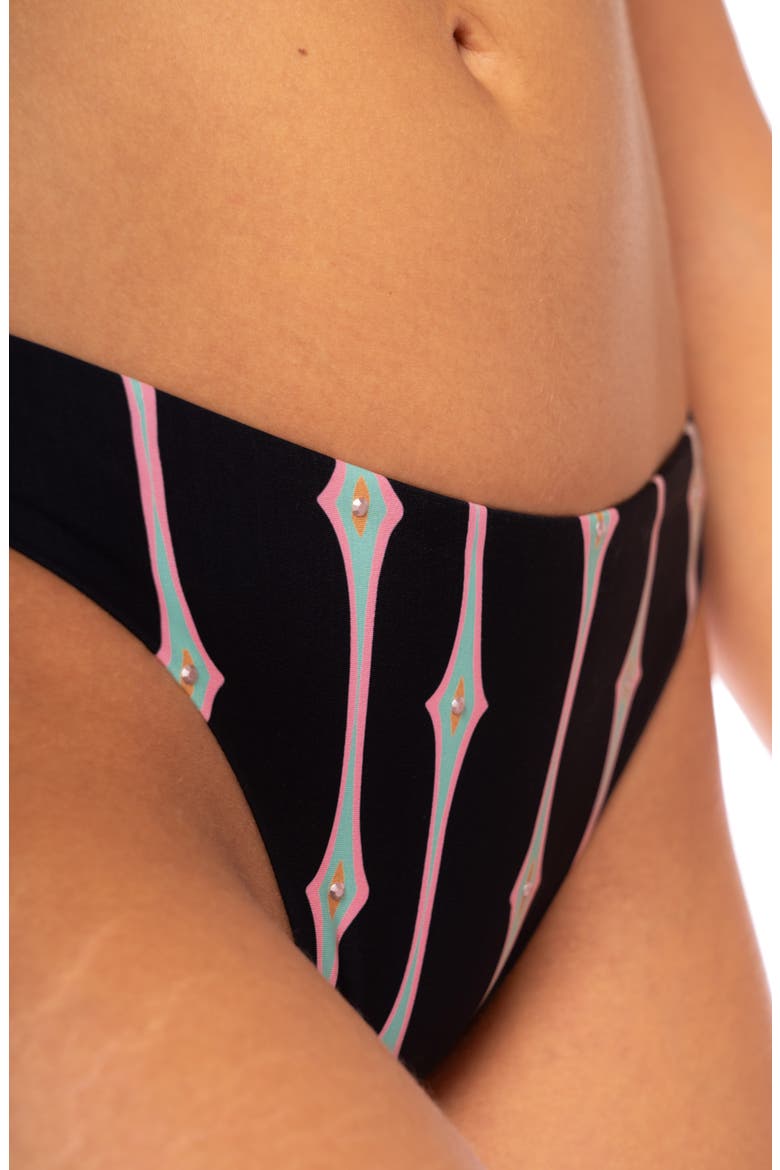 Radiant Diamond Sublimity Reversible Bikini Bottoms, Alternate, color, BLACK