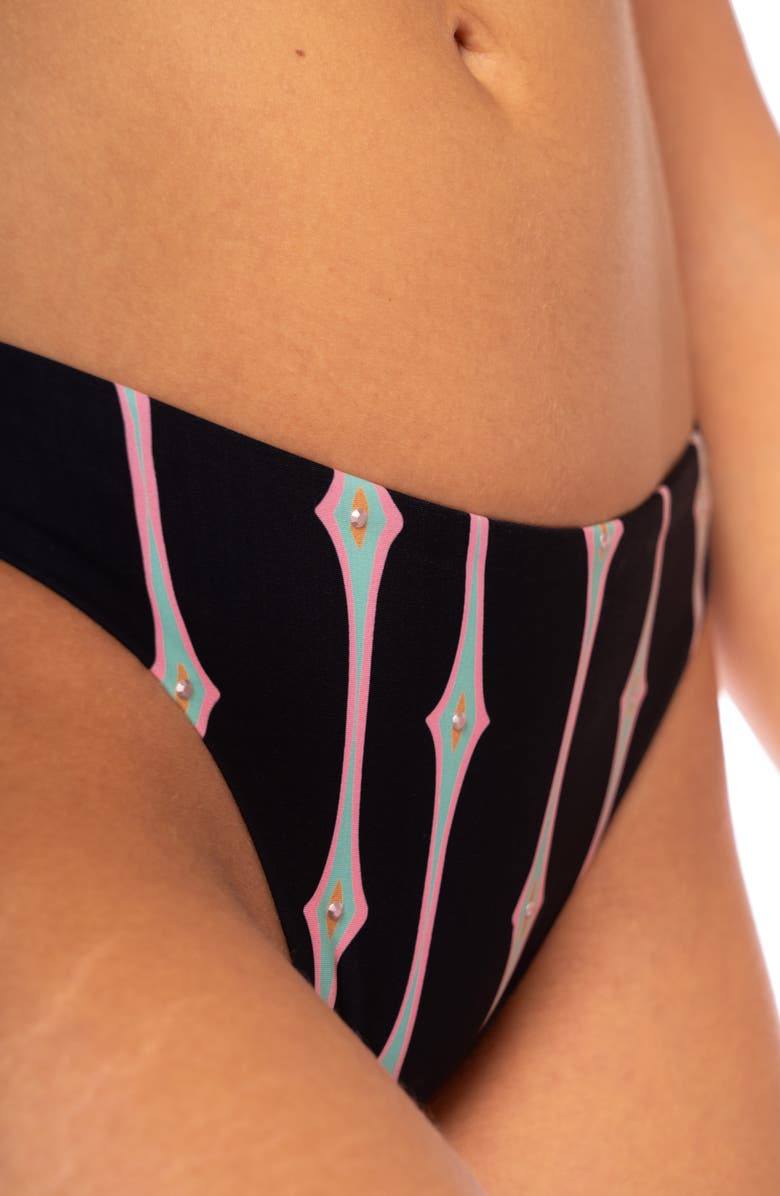 Maaji Radiant Diamond Sublimity Reversible Bikini Bottoms, Alternate, color, Black