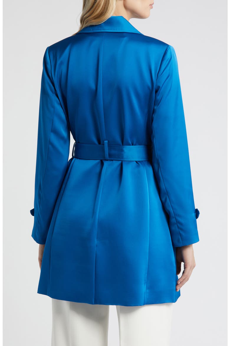 Satin Trench Coat, Alternate, color, FRENCH BLUE