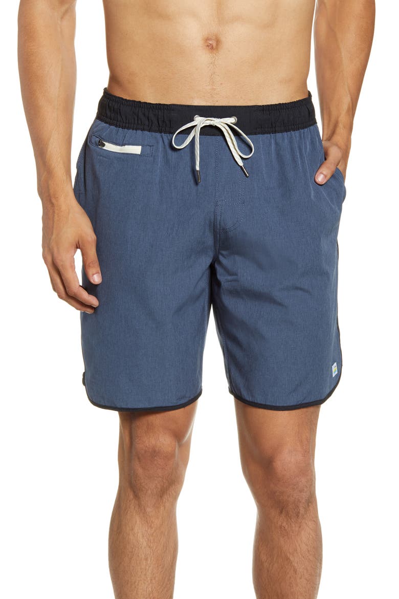 Banks Shorts, Main, color, AZURE LINEN TEXTURE