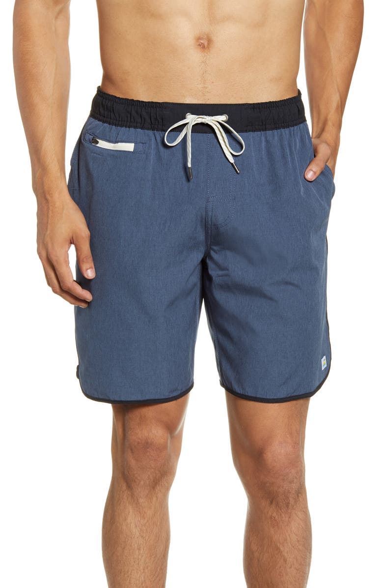 Vuori Banks Shorts, Main, color, Azure Linen Texture