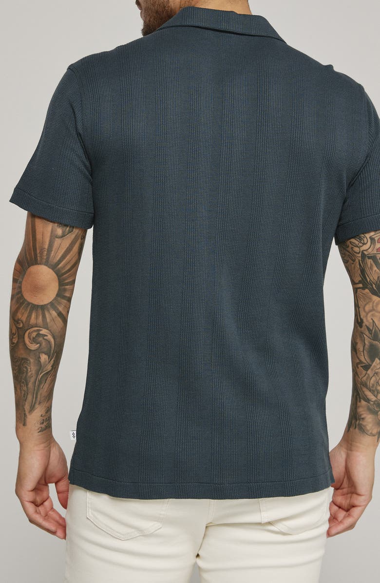 7 Diamonds Burke Ribbed Knit Camp Shirt, Alternate, color, Petrol Navy
