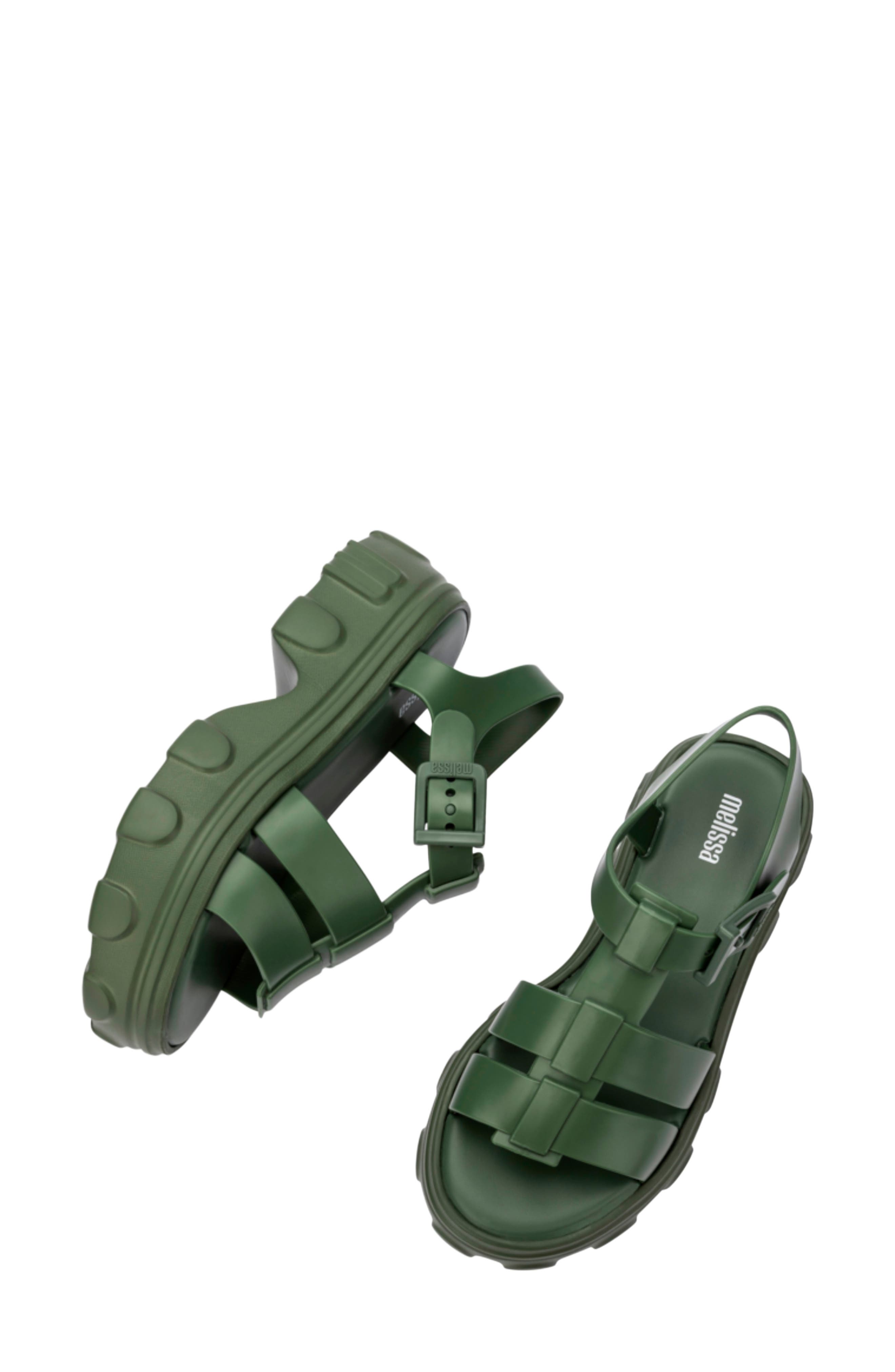 Ella Ankle Strap Platform Sandal, Alternate, color, DARK GREEN