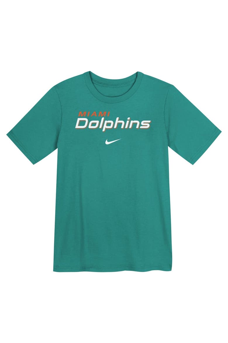 Preschool Nike Aqua Miami Dolphins Wordmark T-Shirt, Alternate, color, Aqua