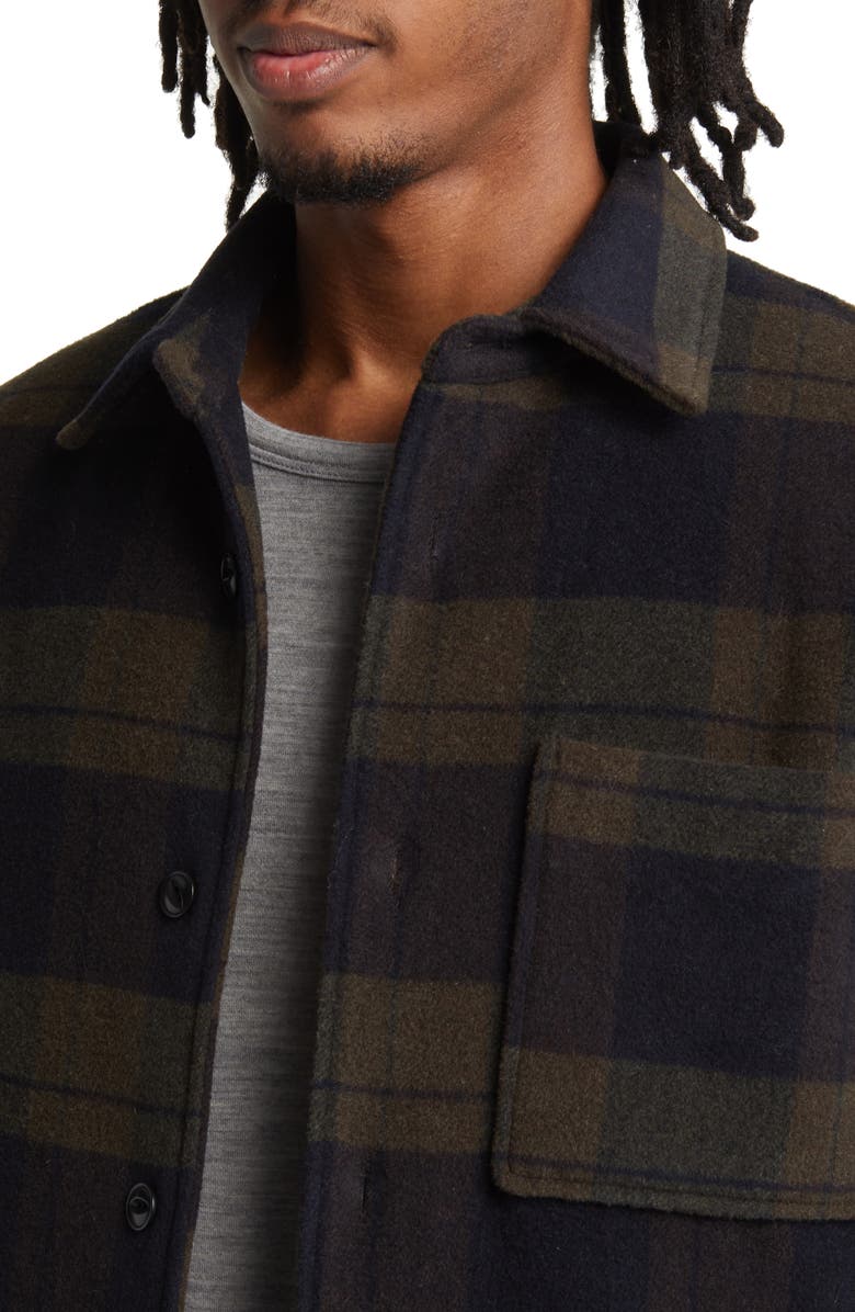 Officine Générale Lindon Plaid Wool Blend Shirt Jacket, Alternate, color,