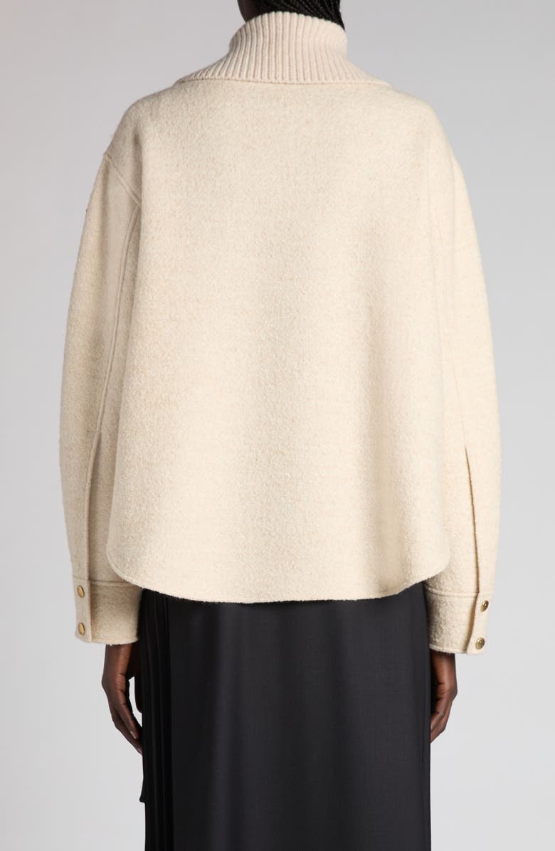 Moncler Wool Blend Bouclé Shirt Jacket, Alternate, color, Soft Beige