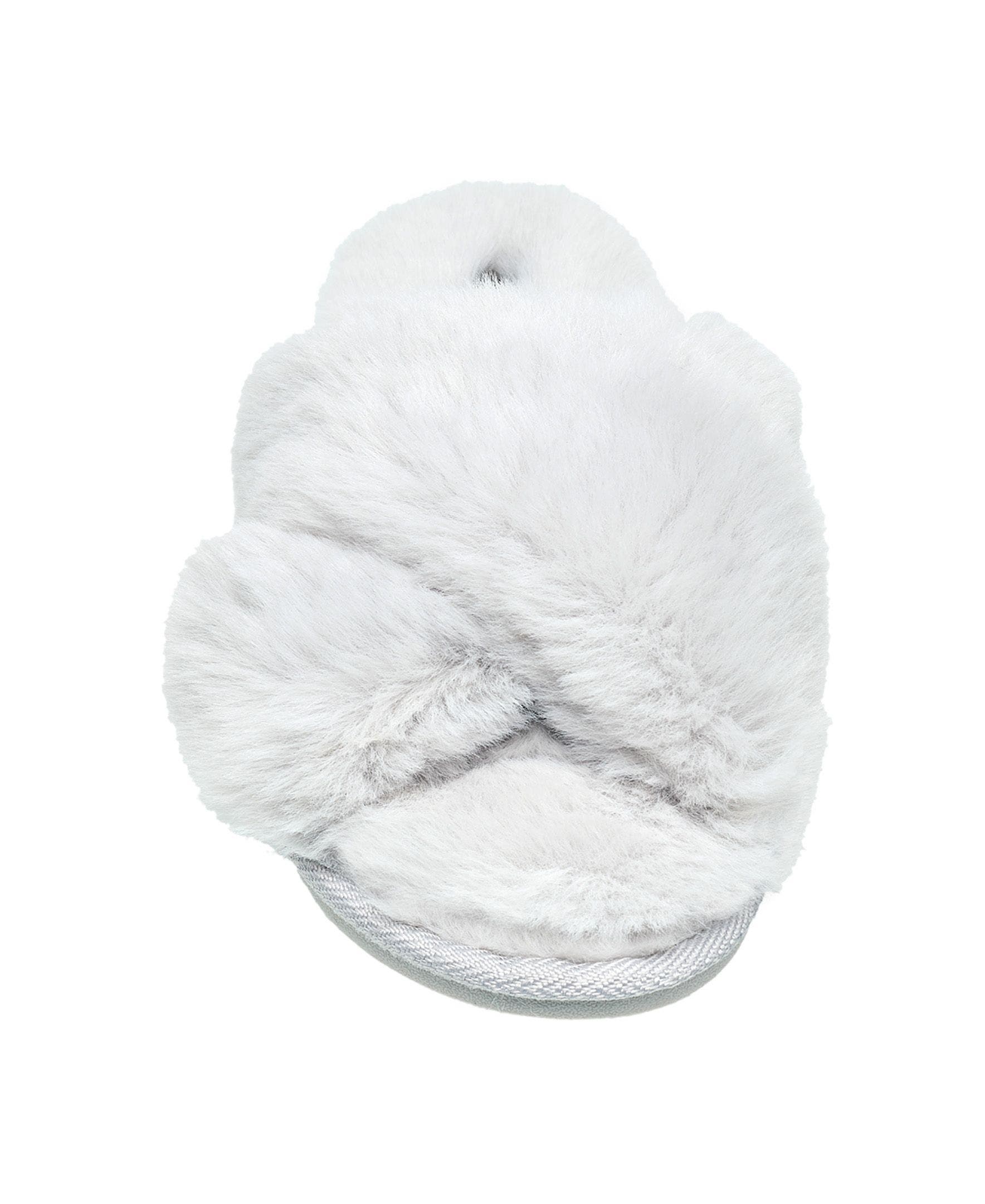 X-Band Faux Fur Slippers, Alternate, color, Ash Grey