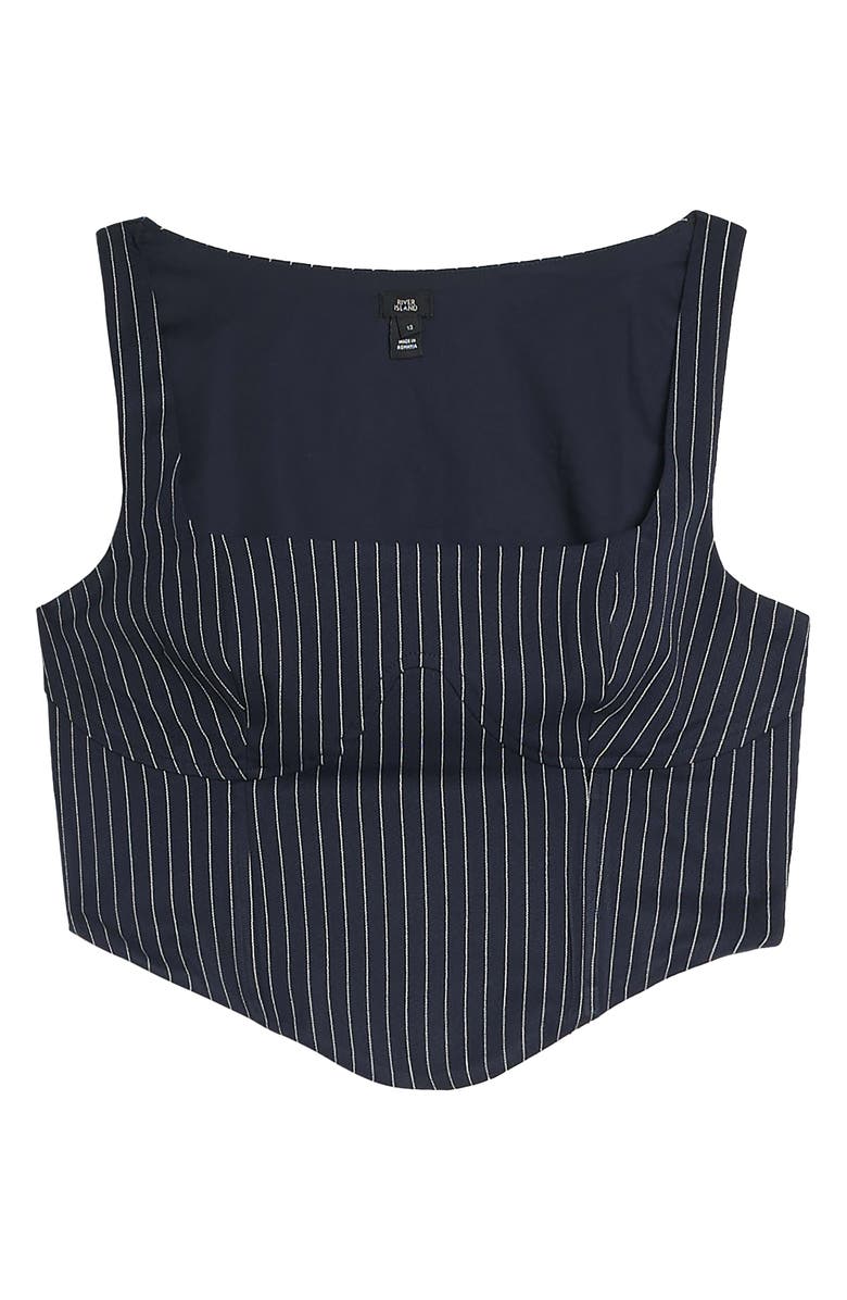 River Island Pinstripe Corset Crop Top, Alternate, color,