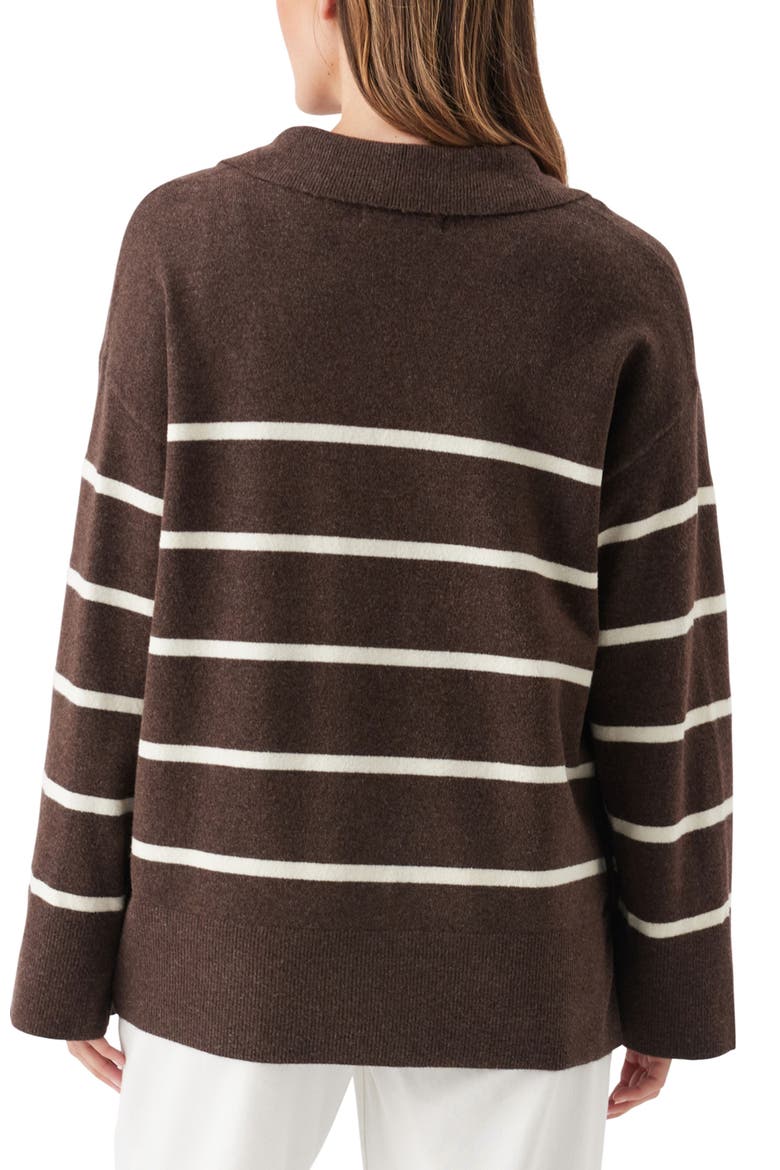 Scout Stripe Maternity/Nursing Knit Sweater, Alternate, color, Chocolate / White