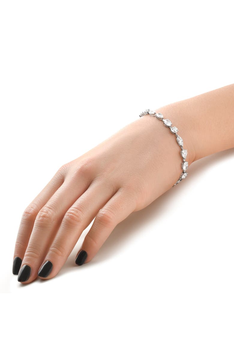 8Ct Mixed Cut Diamond Tennis Bracelet 7" 14k Gold Lab Grown, Alternate, color, 14k White Gold