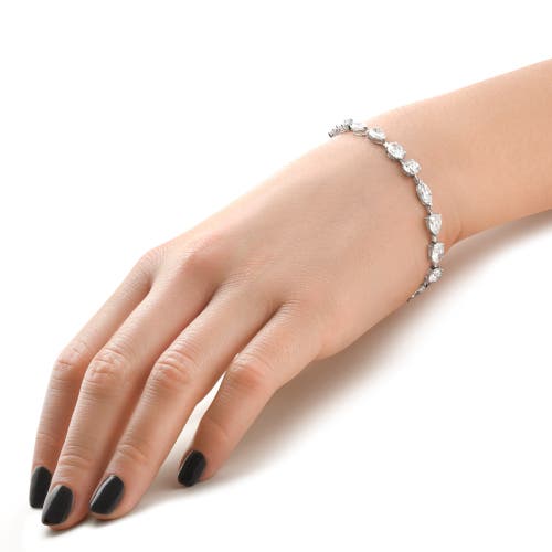 Bliss Diamond 8ct Mixed Cut Diamond Tennis Bracelet 7" 14k Gold Lab Grown In Silver