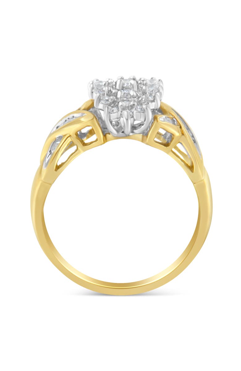 Haus of Brilliance 10K Yellow Gold Round And Baguette-Cut 1/2 Cttw Diamond Ring, Alternate, color, Yellow Gold