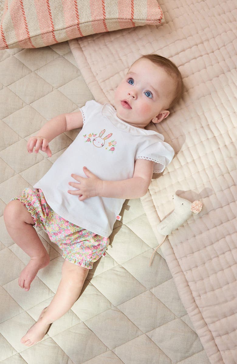 NEXT Bunny Graphic T-Shirt & Floral Pants Set, Alternate, color, Pink/White