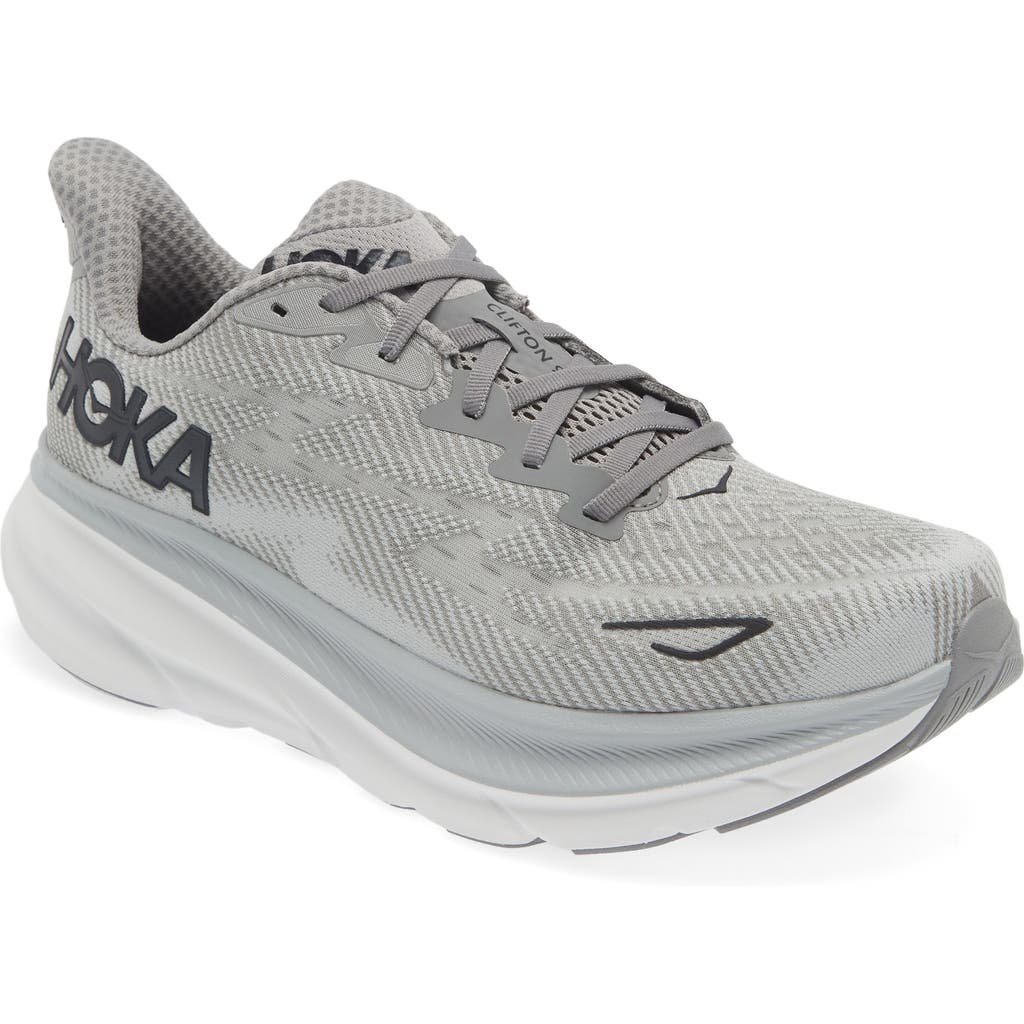 Hoka Clifton 9 Running Shoe In Gray