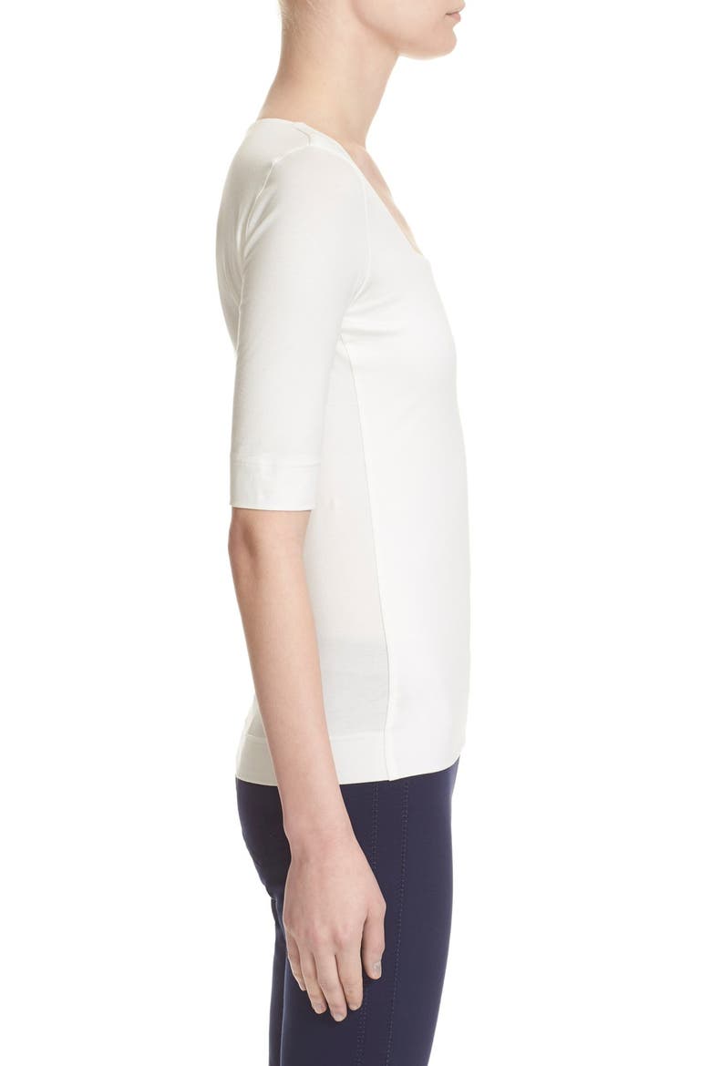 Square Neck Jersey Tee, Alternate, color, OFF WHITE