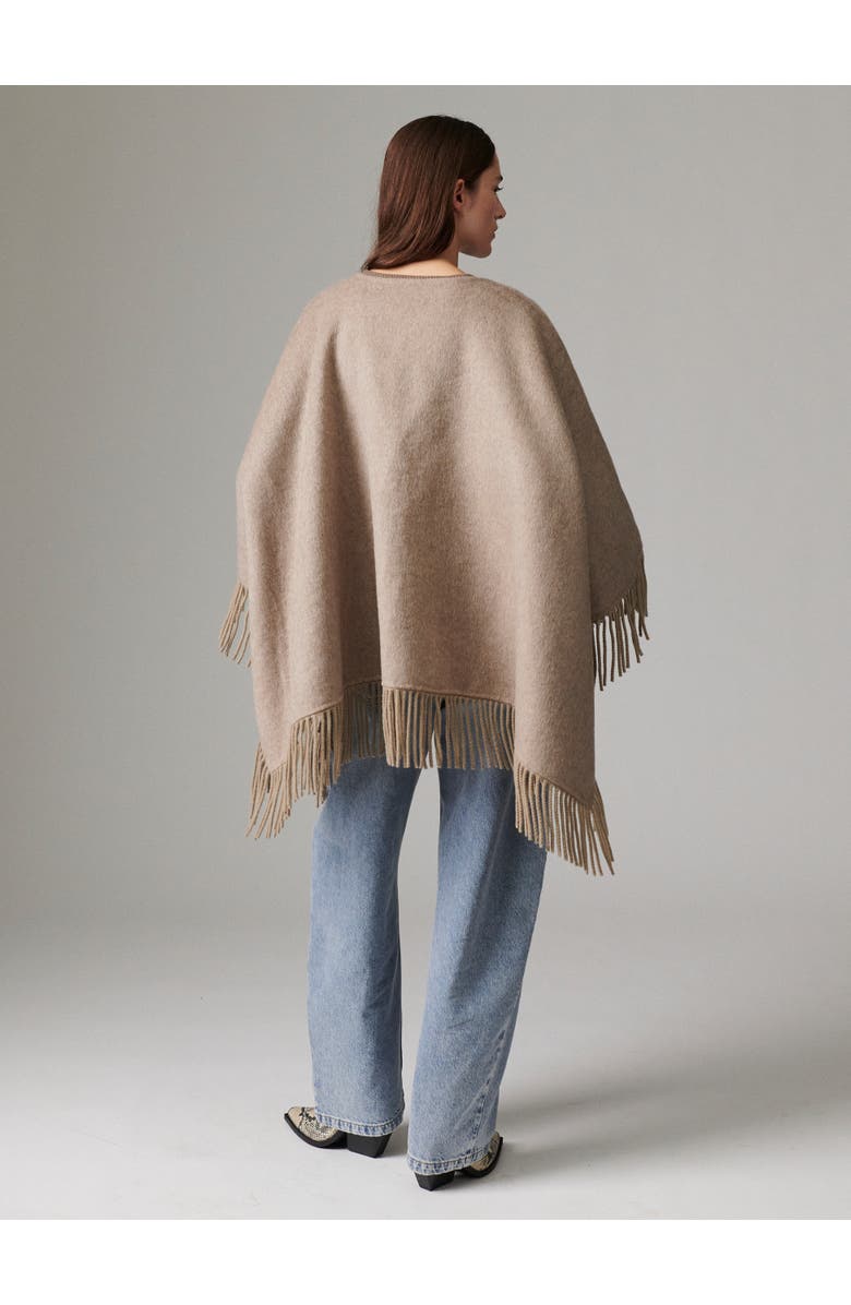 DAY Birger et Mikkelsen Fringed Open Front Poncho, Alternate, color, Beige Melange