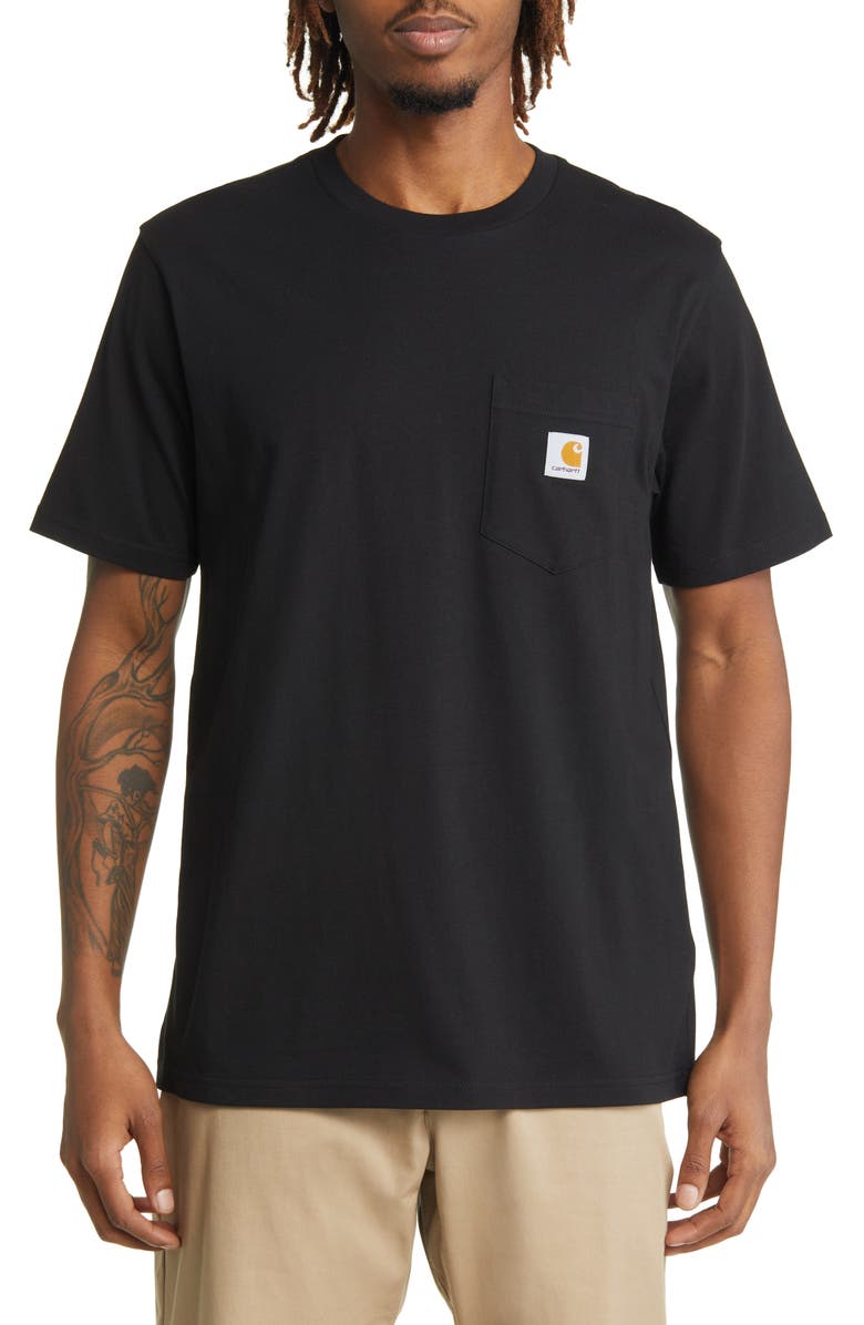 Carhartt Work In Progress Logo Pocket T-Shirt, Main, color, Black